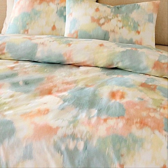 ❤️BUY 2 GET 1 FREE West Elm Floral Percale Ikat Duvet Cover,King/California King - Picture 1 of 13